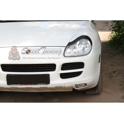Porsche Cayenne 2002—2010 Накладки на передние фары (реснички) компл.-2 шт.
