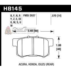 Колодки тормозные HB145N.570 HAWK HP Plus