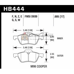 Колодки тормозные HB444Z.685 HAWK PC передние MINI COOPER I