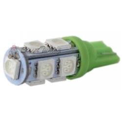 Светодиодная лампа T10 - 9D, зеленого цвета
