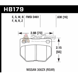 Колодки тормозные HB179R.630 HAWK Street Race задние SUBARU Impreza WRX