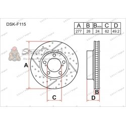 Передние тормозные диски Gerat DSK-F115