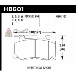Колодки тормозные HB601B.626 HAWK Street 5.0 передние INFINITI FX50/FX37/G37/ Nissan 370Z