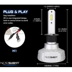 Светодиодные лампы Novsight N15 цоколь H1 10000LM