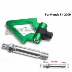 Буксировочный крюк "Стрелка" для Honda Fit 2009, зеленый