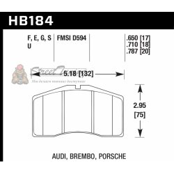 Колодки тормозные HB184F.650 HAWK HPS  Brembo, Alcon, Porsche