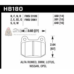 Колодки тормозные HB180F.640 HAWK HPS
