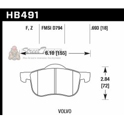 Колодки тормозные HB491F.693 HAWK HPS передние Volvo