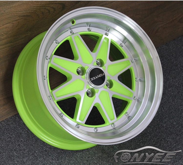 картинка Новые диски SSR Jilba Racing R15 4X100 ET20 J8,25 зеленый + серебро от магазина  StreetTuning