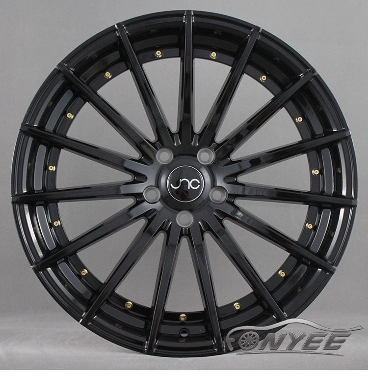 картинка Новые диски JNC 042 R20 5X114,3 ET35 J8,5 черные глянцевые + золотистые болтики от магазина  StreetTuning