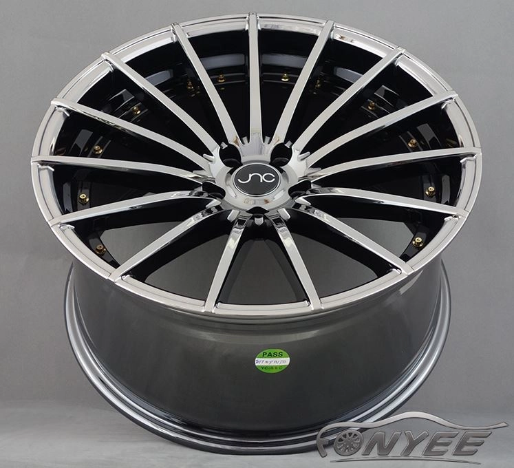 картинка Новые диски JNC 042 R20 5X114,3 ET38 J10 хром и черные глянцевые + золотистые болтики от магазина  StreetTuning
