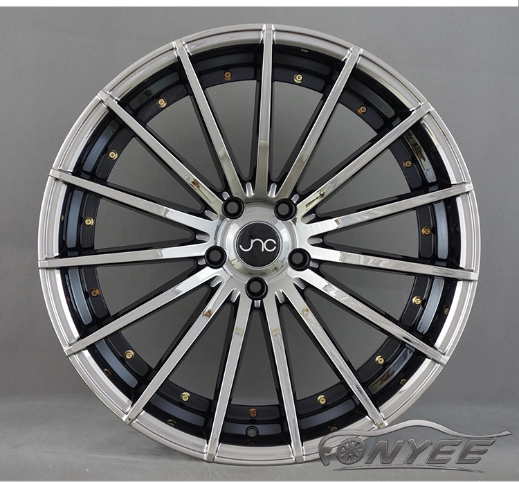 картинка Новые диски JNC 042 R20 5X114,3 ET38 J10 хром и черные глянцевые + золотистые болтики от магазина  StreetTuning