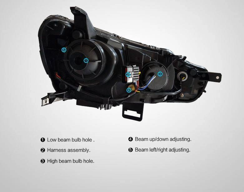 картинка Передние фары для Mitsubishi Lancer 2008-2016 г модель 2 от магазина  StreetTuning