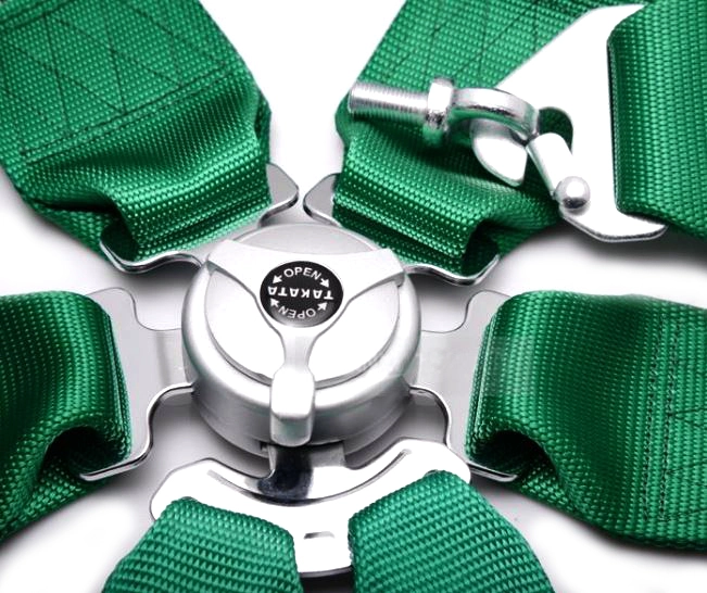 картинка Ремень безопасности 6-ти точечный TAKATA Style Camlock , зеленый от магазина  StreetTuning