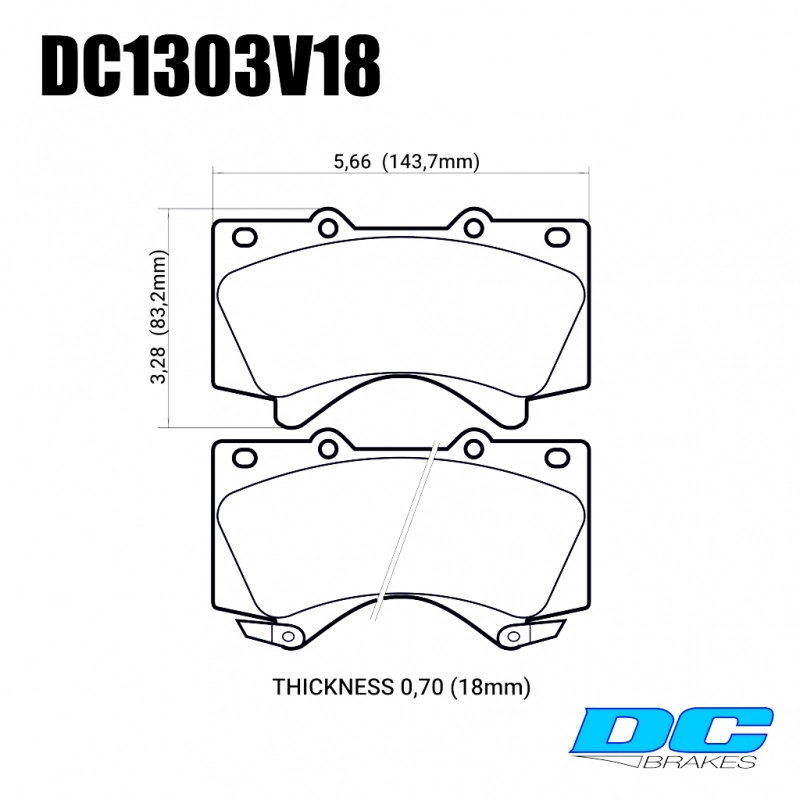 картинка Колодки тормозные DC1303V18 DC brakes Street HD, передние LEXUS LX570, LX450D, TOYOTA LC200 Tundra от магазина  StreetTuning